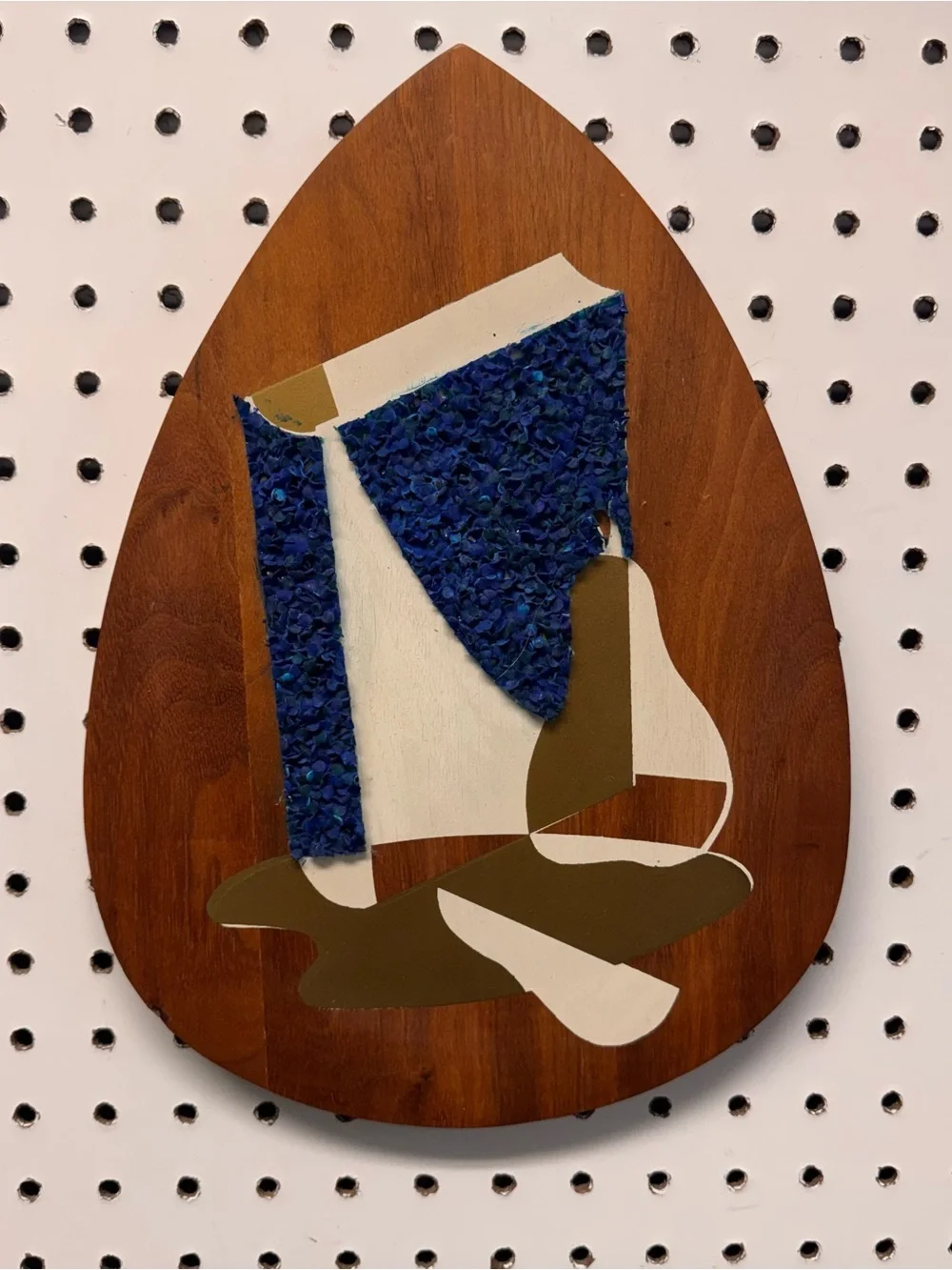 Mid-Century Teardrop Wood Wall Art Set of 3 Popcorn Gravel Wine Vino Book